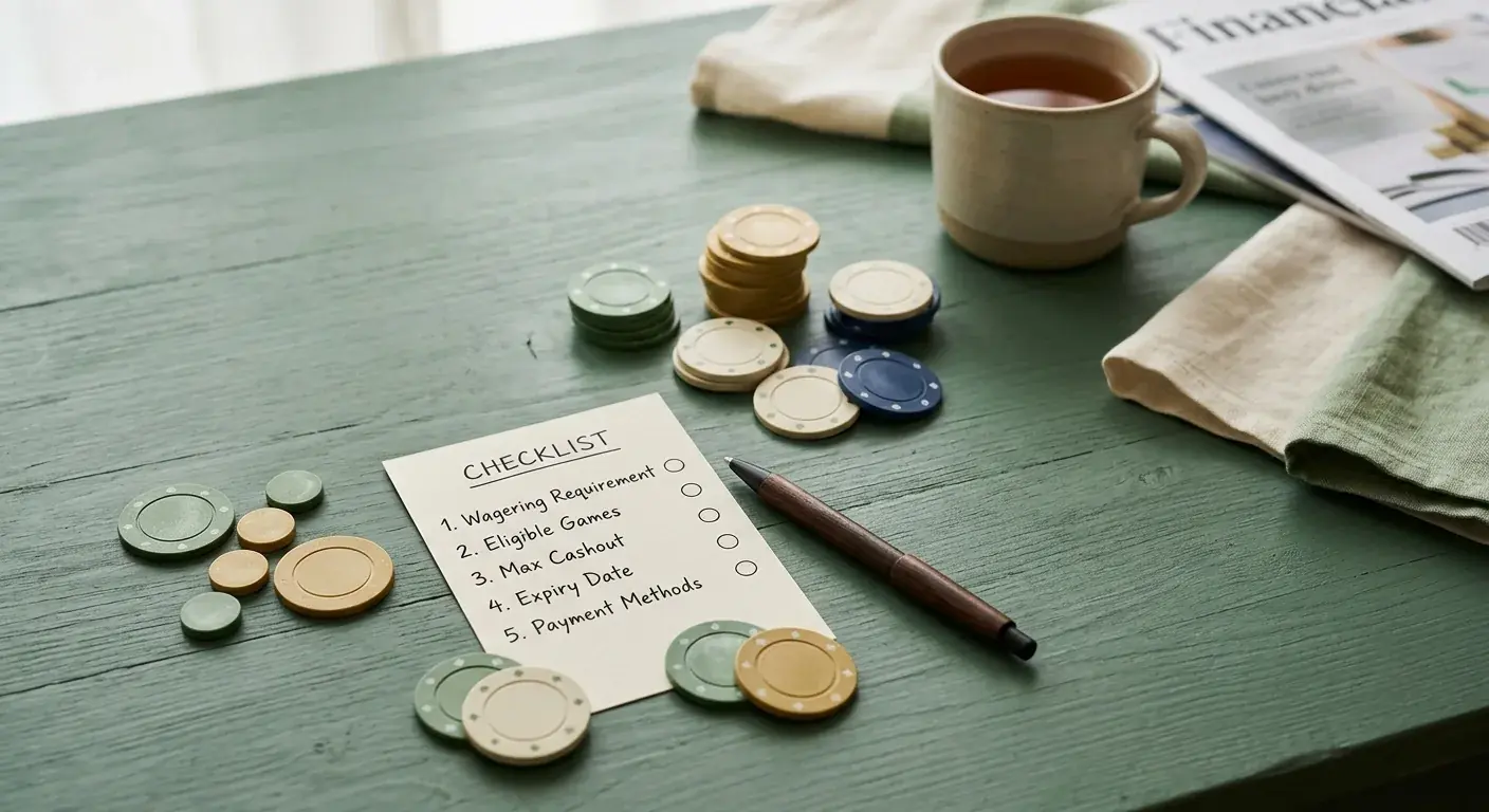 Australian dollar bonus credit beside a checklist of offer conditions